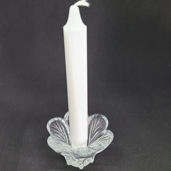 Floral shape Cristal D'Argues France candleholder. Genuine Lead Crystal. - Picture 6 of 6